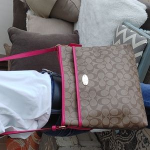 Coach File Monogram Crossbody bag F34938 pink